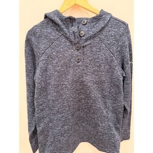 Columbia Women's Button Hoodie Fleece Pullover Blue/Gray Heather‎ Large NWOT